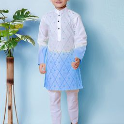 AHLAN APPARELS Boys Embroidered Pure Cotton Kurta With Pyjamas-42
