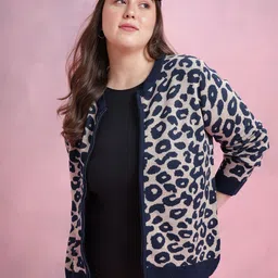 DressBerry Curve Plus Size Animal skin Printed Acrylic Cardigan-image-41