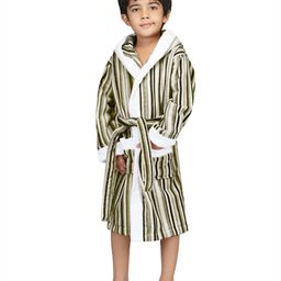 RANGOLI Kids Grey & White Striped Pure Cotton  Bath Robe-image-98