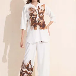 Arela Tropical Printed Tunic & Trousers Co-Ord Set-image-67