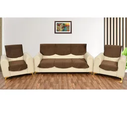 Myntra Elegant Homes 6 Piece Multicoloured maximum comfort velvet sofa cover-picture-6