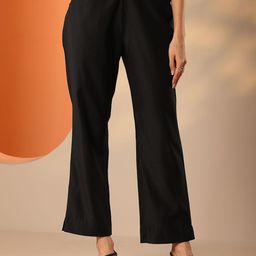 Libas Women Relaxed Fit Mid-Rise Trousers-image-67