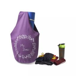 IVILLAGE Yoga03 Premium Cotton Shoulder Bag Purple Suitable For Yoga, Gym & Fitness-image-82