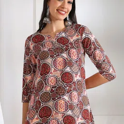 Moda Rapido Women Abstract Printed V-Neck Crepe Top-picture-3