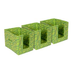 Kuber Industries Green Metallic Leaf Printed Foldable Rectangle Cloth Saree Stacker-6