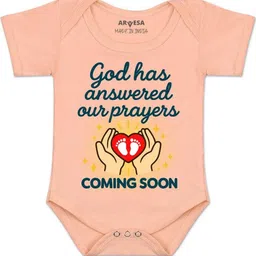 Arvesa Kids-Unisex Peach Cotton Rompers-picture-25