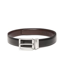 Ultimo Men Black & Coffee Brown Solid Reversible Formal Belt-image-67