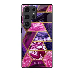 QRIOH Geometric Marble Printed Lightweight Silicone Samsung Galaxy S24 Ultra 5G Back Case-picture-15