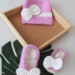 Woonie Crochet Cap And Booti Combo- Purple-image-60