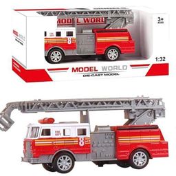 Sanjary  Die cast Metal Fire Brigade Truck with Stretchable Ladder & Push Back Function Toy for kids -Color May Vary-28
