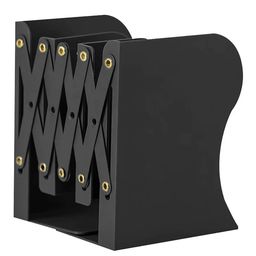 SYGA Bookends for Shelves, Book Organizer for Desk, Metal Bookends for Heavy Books, Book Holders for Shelves, Adjustable Decorative Bookends for Home Office(Black)-23