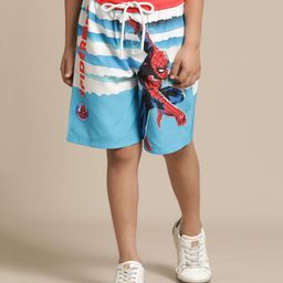 Kidsville Marvel Avengers Featuring Spiderman Printed Shorts - Blue White & Red-14