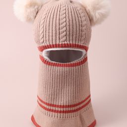 Babyhug Monkey Cap with Bear Applique - Beige-image-63