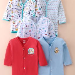OHMS Single Jersey Full Sleeves Jhablas with Vehicle & Animal Print Pack of 5 - Multicolor-image-9