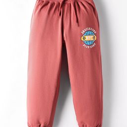 Taeko Looper Knit Full Length Lounge Pants with Skateboard Print - Rust Orange-image-49