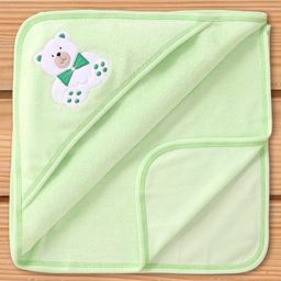Child World Terry Knit Teddy Bear Embroidered Hooded Bath Towel L 77.5 x B 75 cm - Sea Green-picture-10