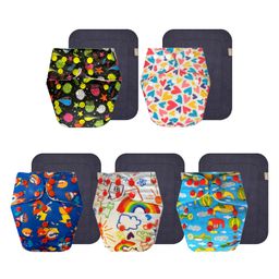 Dumbledo Premium Cloth Diaper with Leak-Proof, Absorbent 6-layer Black Insert - Dryfeel with Comfortable Fit for 3 Months to 3 Years, Pack of 5-18