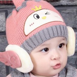 Ziory Wool Animal Designed Earflap Cap - Pink-image-8