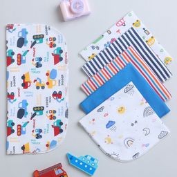 BUMZEE Multipurpose Cotton Napkin With Truck Print Multicolour Pack Of 6 - L 24.5 x B 24.5 cm-18