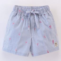 Dapper Dudes Striped & Flamingo Printed Shorts - Blue-image-16