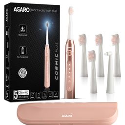 AGARO Cosmic Plus Sonic Electric Toothbrush for Adults, 5 Modes, 5 Brush Heads, Interdental Head, Carry Case, Rechargeable Rosegold-image-101