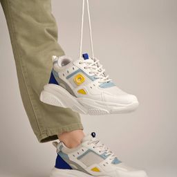 Shoetopia Colour Blocked Sneakers - White & Blue-image-78