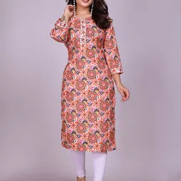 Anouk Floral Printed Round Neck Straight Kurta-52