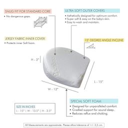 The White Willow Memory Foam Head Shaping Pillow and C Shaped Crib Wedge for Acid Reflux Colic Anti Vomiting Special High Inclined Design for Infant - White image 2