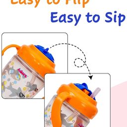 Adore Itzy Bitzy Straw Sipper with Twist & Sip Head with Twin Handle (Orange) image 2