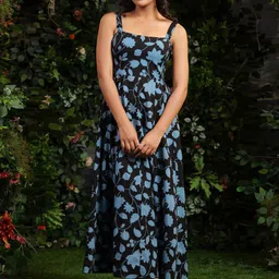 AnaynaPrinted Square Neck Ethnic Dresses-image-72
