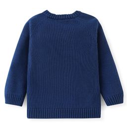 Babyhug Full Sleeves Sweater Set with Cap Colour Block & Text Design - Multicolour image 3