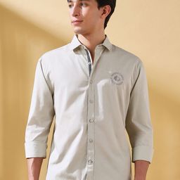 Dennis Lingo Brand Logo Embroidered Cotton Casual Shirt-image-58