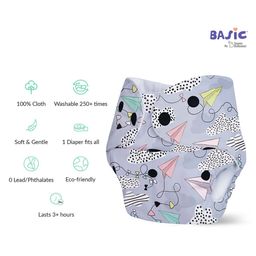 SuperBottoms BASIC Reusable Cloth Diaper for babies 3 Months - 3 Years | Freesize Adjustable, Washable and Reusable Cloth Diaper for babies | Shell with insert | Pack of 4 image 4