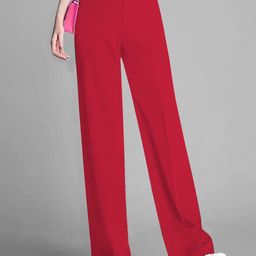 BAESD Women Colourblocked Relaxed Straight Leg High-Rise Non Iron Trousers-image-92