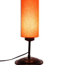Devansh Orange & Black Solid Cylindrical Table Lamp image 4