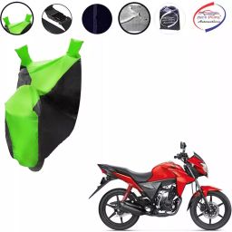 Auto Pearl Waterproof Two Wheeler Cover For Honda CB Twister (Green & Black)-image-67