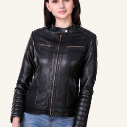 Leather Retail Women Biker Jacket-image-90