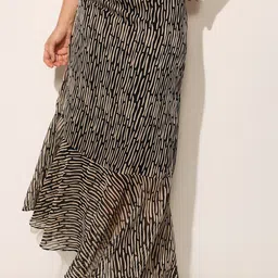 ONLY Abstract Printed Gathered or Pleated Pencil Maxi Skirt-picture-23