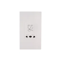 Legrand Shaver Socke Monoblock with Plate Myrius Classic White 4 Module, 6792 59-31