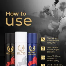Denver Men Set Of 3 SRK Autograph Sporting Club Deodorants - 50ml Each image 2
