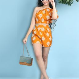 Cutiekins Girls Printed One Shoulder Top With Shorts-image-22