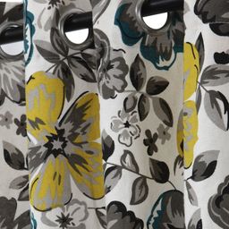 Soumya Grey & Yellow Set of Single Window Curtains image 3