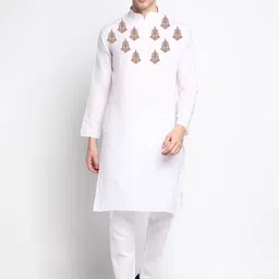 PulseIQ Men Ethnic Motifs Printed Regular Kurta with Pyjamas-14