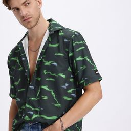 UNRL Abstract Printed Casual Shirt-image-5