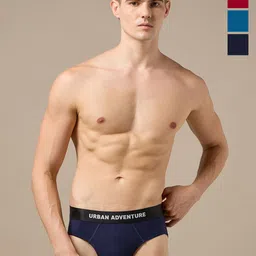 URBAN ADVENTURE Men Pack of 4 Anti-Bacterial Basic Briefs 4UAM-005-B(BLK-NVY-LAG-RED)-picture-22