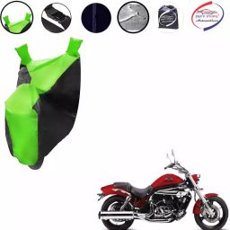 Auto Pearl Waterproof Two Wheeler Cover For Hyosung Aquila Pro 650 (Green & Black)-image-89