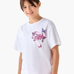 Juniors by Babyshop Girls Typography Printed Round Neck Cotton T-shirt-picture-5