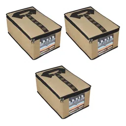 prettykrafts Beige 3 Pieces Multi-Utility Organisers-10
