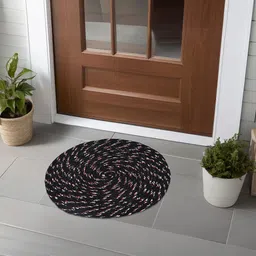 Kuber Industries Black & White 3 Pieces Cotton Anti-Slip Doormats-image-99