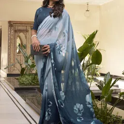 LOOKNBOOK ART Floral Gotta Patti Georgette Tussar Saree-image-53